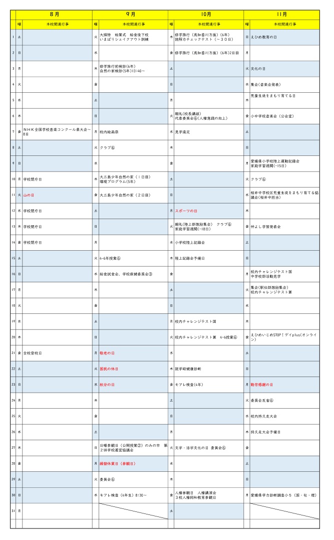 R8保護者行事２